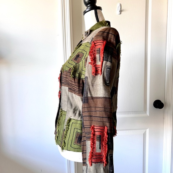 Vintage BETS by Canvasbacks Fringe Textured Art Deco Blazer Jacket—SZ. 8 - Picture 8 of 17